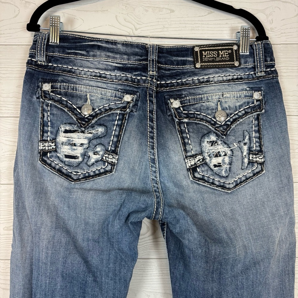 Miss Me Denim Boyfriend Capris Distressed Size 30 - Picture 1 of 15